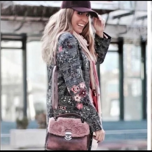 Zara Embroidered Blazer Jacket Small - Picture 6 of 7